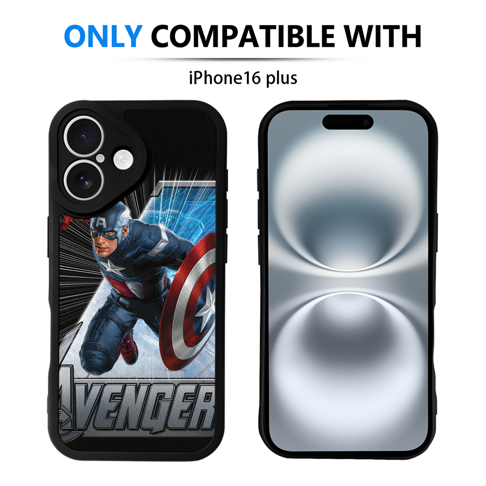 （画像用） アベンジャーズ The Avengers 【iPhone 16シリーズ対応】シリコンスマホケース（レザー調） 材質：シリコン